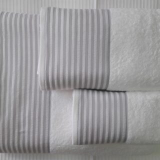 Conjunto de Atoalhados 548 Branco c/ cinza