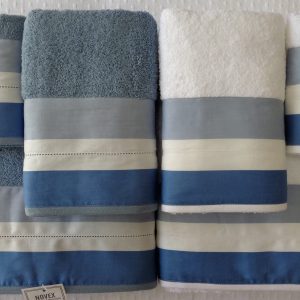 Conjunto de Atoalhados 6 Peças Ref. 01 Branco / Azul