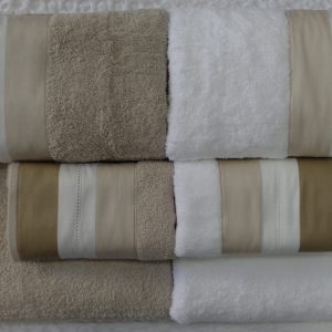 Conjunto de Atoalhados 6 Peças Ref. 01 Branco / Camel