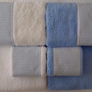 Conjunto de Atoalhados 6 Peças Ref. 283 Branco / Azul