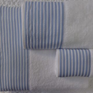 Conjunto de Atoalhados 548 Branco c/ azul