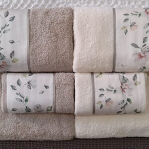 Conjunto de Atoalhados 6 Peças Ref. 452 Beige/Taupe