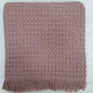 Manta Stonewashed Rosa c/ franja Manta Stonewashed Rosa c/ franja